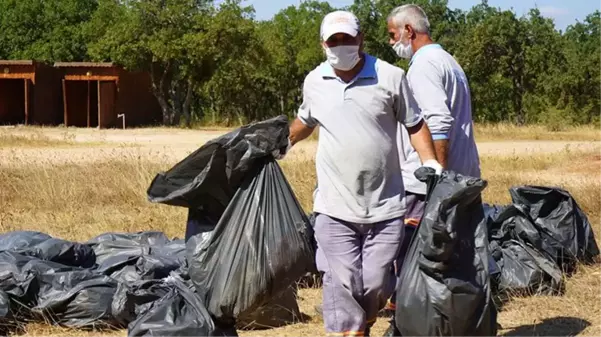 Kırklareli'nde mesire alanındaki çöpler toplandı, Trakya şivesiyle tepki gösterildi