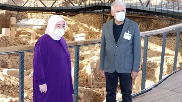 Koronavirüsü yenen Binali Yıldırım ve eşi Semiha Yıldırım, ilk ziyaretini Göbeklitepe'ye yaptı