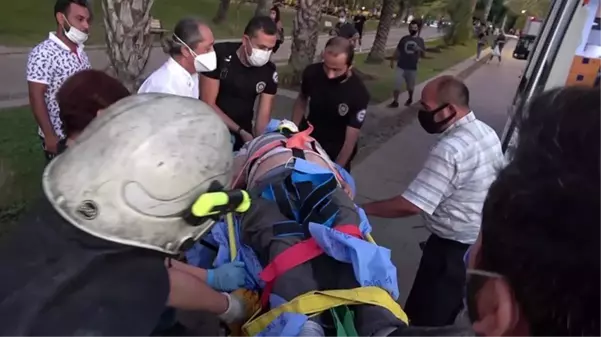 Talihsiz vatandaşın manzara keyfi kötü bitti! Metrelerce yükseklikten aşağı yuvarlandı