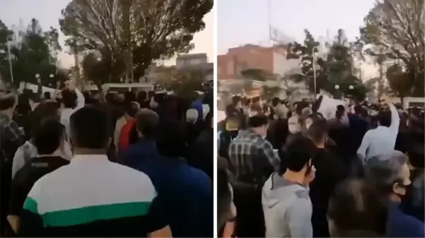 Tebriz'de halk, İran'ın Ermenistan'a desteğini protesto ediyor