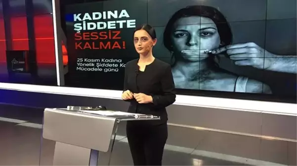 Spiker, kadına yönelik şiddete dikkat çekmek için morluk ve yara izi makyajıyla haber sundu