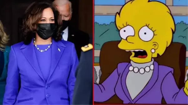 Simpsonlar yine gündemde! Kamala Harris'in yemin törenindeki kıyafetini 20 yıl önceden bildiği iddia edildi