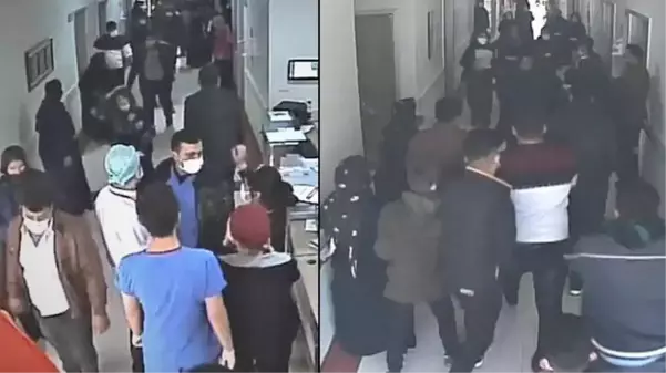 Hastanede korona tedbirlerini hatırlatan güvenlik görevlisini 20 kişi dövdü! Dehşet anları kamerada