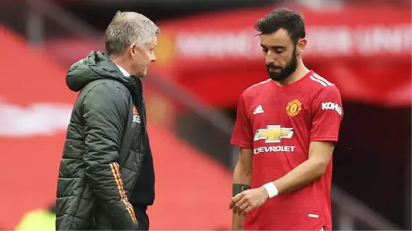 Manchester United'da Bruno Fernandes ile teknik direktör Ole Gunnar Solskjaer birbirlerine girdi