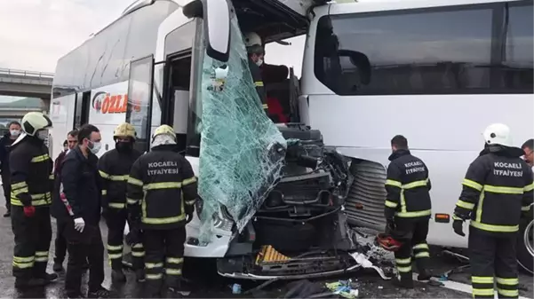 TEM Otoyolu'nda 2 yolcu otobüsü çarpıştı, 8 kişi yaralandı