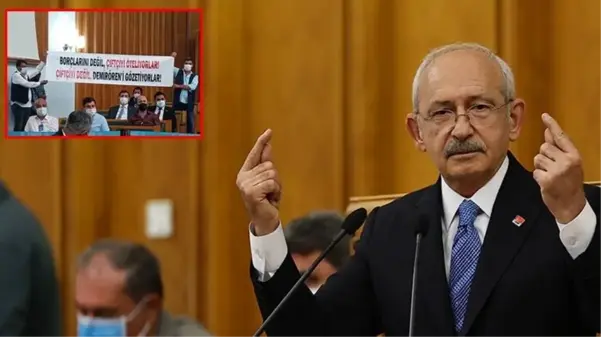 CHP Grup Toplantısı'nda Kılıçdaroğlu'na sözünü kestiren pankart! Herkes dönüp baktı