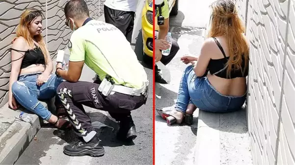 Taksiciyle tartışan turist sinir krizi geçirdi! Kaportayı önce yumrukladı sonra tekmeledi