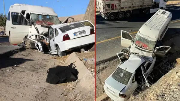 Ters yöne giren minibüs, otomobille kafa kafaya çarpıştı! 1 kişi öldü, 17 tarım işçisi yaralandı