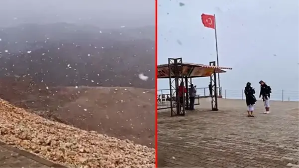 Antalya'ya mevsimin ilk karı Tahtalı Dağı'nın zirvesine yağdı