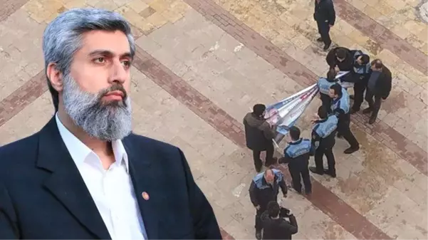 Alparslan Kuytul destekçileri Adana'dan sonra şimdi de Şanlıurfa'da izinsiz pankart asmaya çalıştı