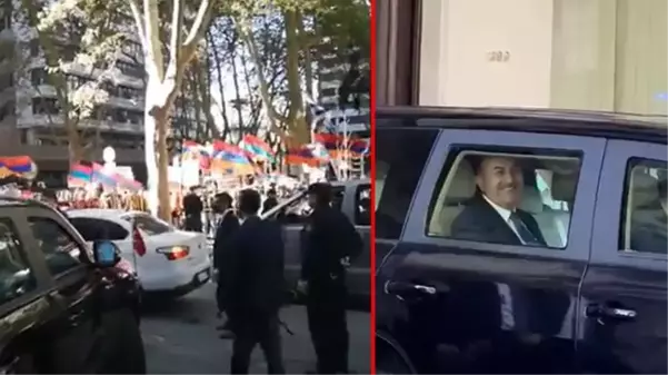 Bakan Çavuşoğlu, Uruguay'da Türkiye aleyhine slogan atan Ermeni protestoculara 