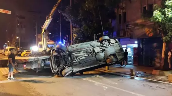 Alkollü sürücü, takla attığı lüks otomobilinin camından çıkıp kaçtı