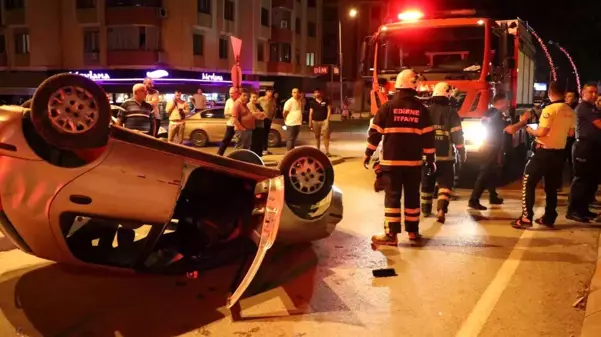 Son dakika! Edirne'de kontrolden çıkan otomobil takla attı: 2 yaralı