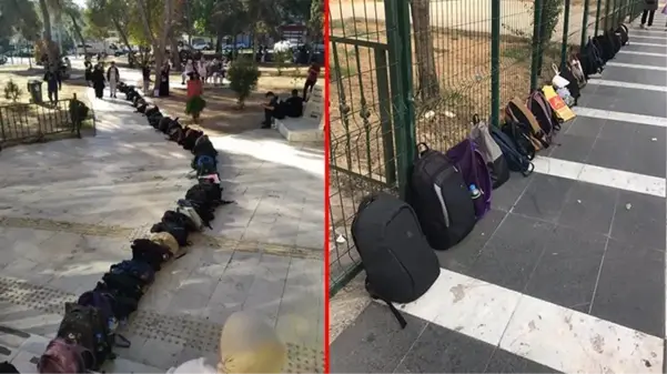 Yoldan geçenler çanta kuyruğunu görünce şaşkına döndü! Nedeni sonradan ortaya çıktı