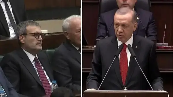 Cumhurbaşkanı Erdoğan, istifa kararı alan Mahir Ünal'ı parti grubunda onore etti