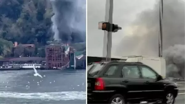 Beykoz'da başlayan yangın, boğazı kara dumanlarla kapladı