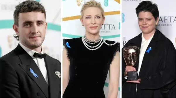 BAFTA 2023'e damga vuran olay! Ünlü isimler deprem felaketi yaşayan Türkiye'ye destek olmak için mavi kurdele taktı