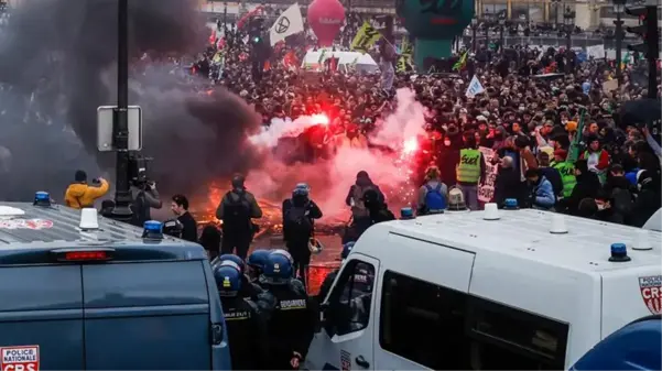 Fransa'da eylemler sürüyor, onlarca gözaltı var! Ülkede bir de akaryakıt krizi başladı