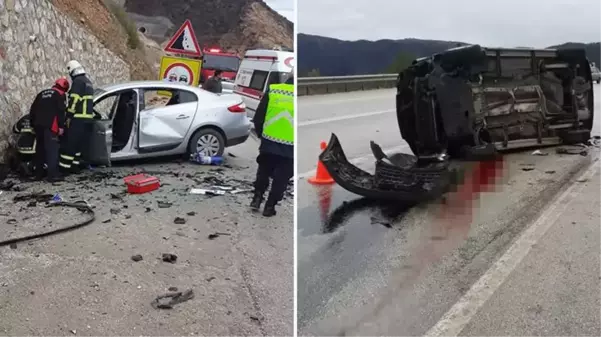 Araçların kafa kafaya çarpıştığı kazada ortalık kan gölüne döndü: 3 ölü, 2 yaralı