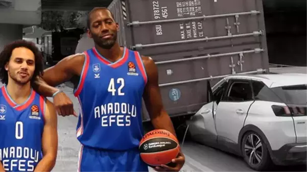 Aracı tonlarca ağırlıktaki dorsenin altında kalmıştı! İşte Anadolu Efes'in yıldızı Dunston'ın son hali