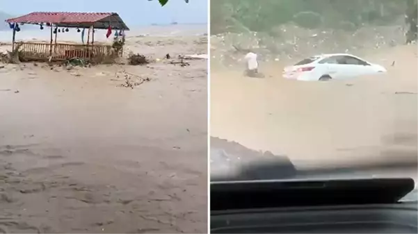 Antalya'da şiddetli yağmurun sebep olduğu sel, hayatı felç etti