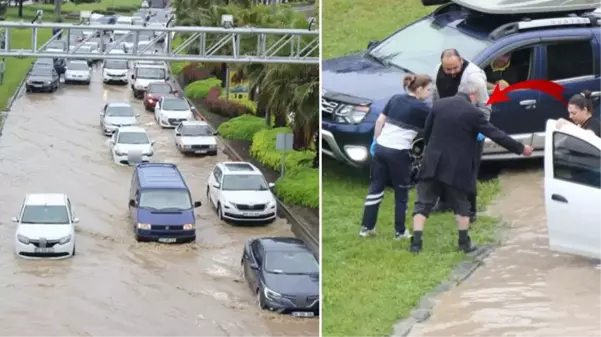 Selin vurduğu Samsun'da karayolu göle döndü! Paçaları sıvayanlar arasında belediye genel sekreteri de vardı