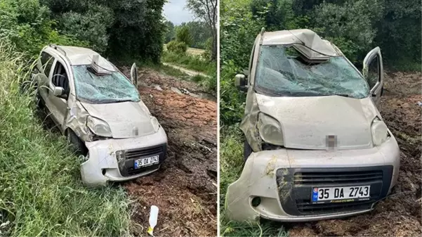 Bayram tatiline çıkan anne ile oğlu takla atan araçta can verdiler