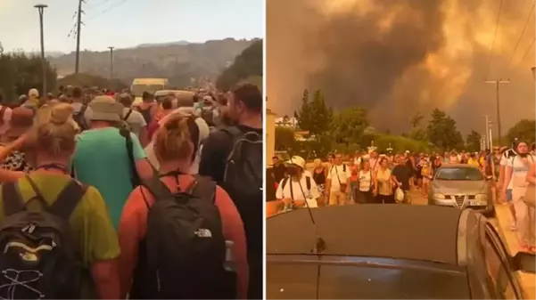 Rodos Adası'nda kabus! Alevlerin sardığı bölgede binlerce turist limanlarda tahliye bekliyor