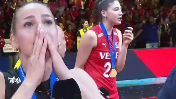 Milli voleybolcu Gizem Örge, Avrupa şampiyonluğu sonrası Türkiye'yi gözyaşlarına boğdu: Buradayım baba!