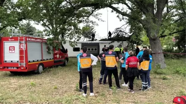 Kırklareli'nde yolcu otobüsü devrildi