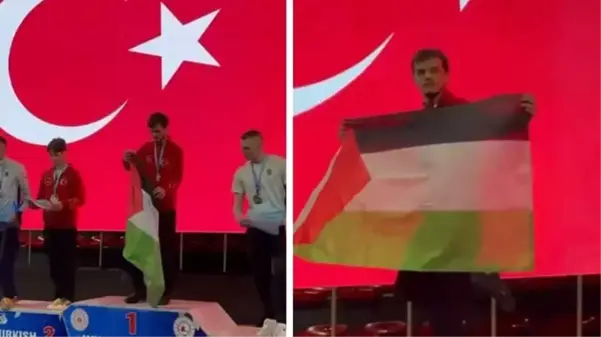 Avrupa Wushu Kung Fu Federasyonu, kürsüde Filistin bayrağı açan Necmettin Erbakan Akyüz'e soruşturma açtı