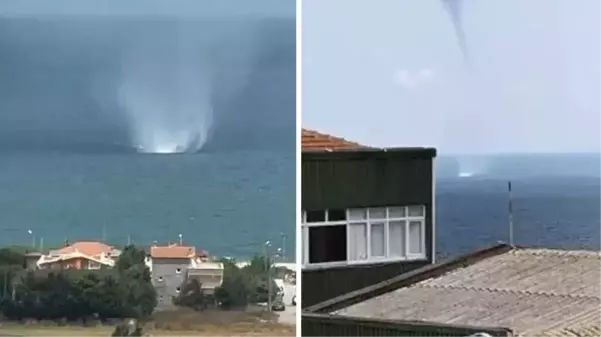 İstanbul Arnavutköy'de denizde oluşan hortum cep telefonu kamerasında