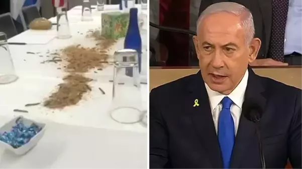 Netanyahu, ABD'de hak ettiği gibi karşılandı! Masaya kurt, hamam böceği, solucan döktüler