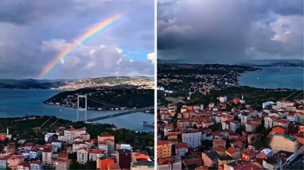 İstanbul'da yağmurun ardından gökyüzünde görsel şölen