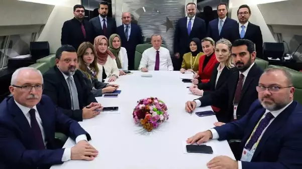 Cumhurbaşkanı Erdoğan'ın uçağında 