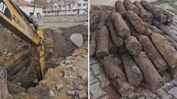 Çanakkale'de patlamamış 50 top mermisi bulundu