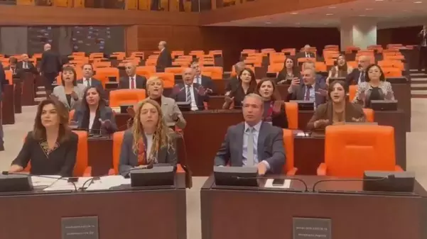 DEM Parti milletvekillerinden Meclis'te zılgıtlı 