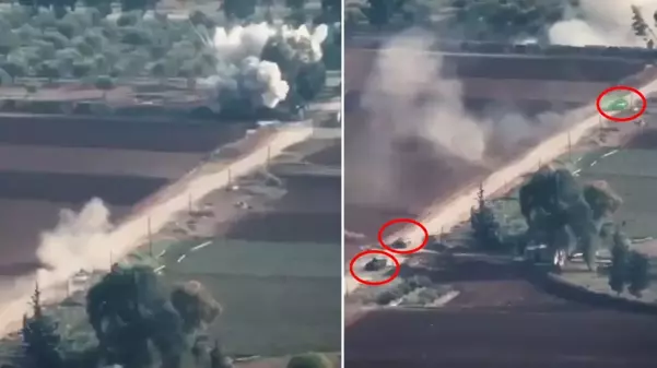 Silahlı muhalifler, rejime ait araçları Hama'da böyle kovaladı