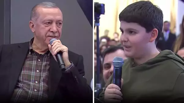 Cumhurbaşkanı Erdoğan'la torununun diyaloğu gülümsetti: Kendini takdim etsene oğlum