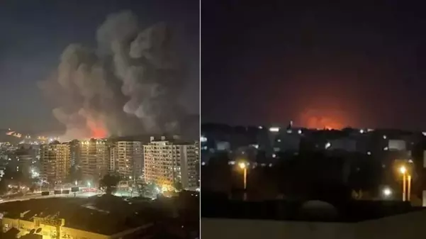 İsrail, Kamışlı Havalimanı'nı vurdu! Yükselen alevler Mardin'den görüntülendi