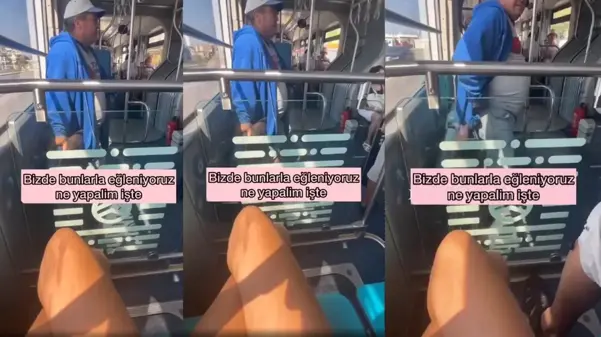 Metrobüste erkeğin bakışlarından rahatsız olan kadın o anları görüntüledi