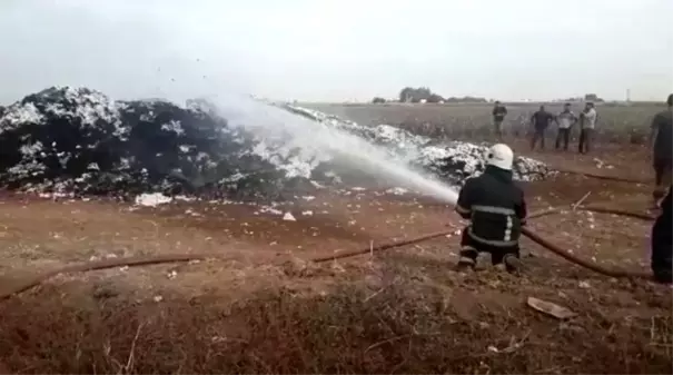 Son dakika haber! Pamuk yığını alev alev yandı