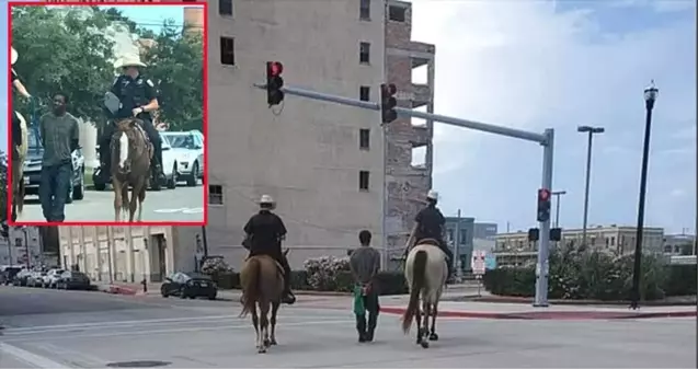 ABD polisinden tepki çeken hareket! Siyahi şüphelinin elllerini bağlayıp atın arkasında yürüttüler