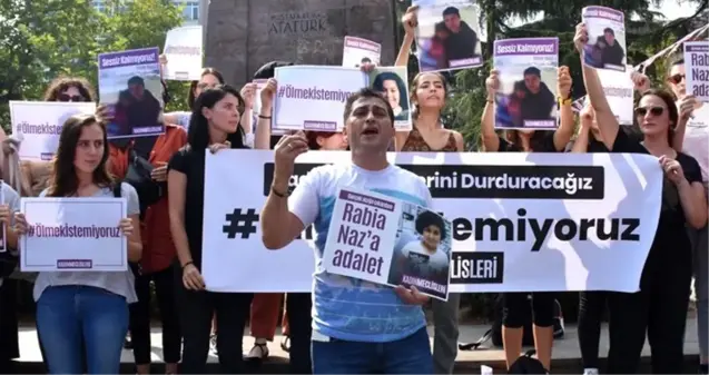 Emine Bulut cinayeti protestosuna Rabia Naz Vatan'ın babası da katıldı