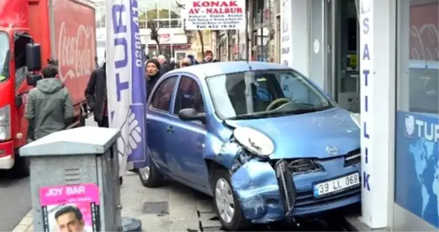 Kırklareli'nde fren yerine gaza basan sürücü iş yerine girdi