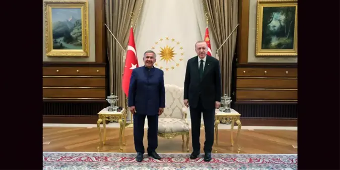 Cumhurbaşkanı Erdoğan, Tataristan Cumhurbaşkanı Minnihanov ile görüştü