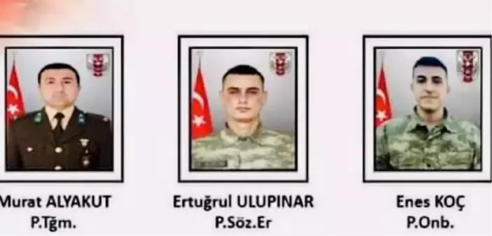 ŞEHİT PİYADE TEĞMEN MURAT ALYAKUT, PİYADE SÖZLEŞMELİ ER ERTUĞRUL ULUPINAR VE PİYADE ONBAŞI ENES KOÇ MEMLEKETLERİNE UĞURLANDI