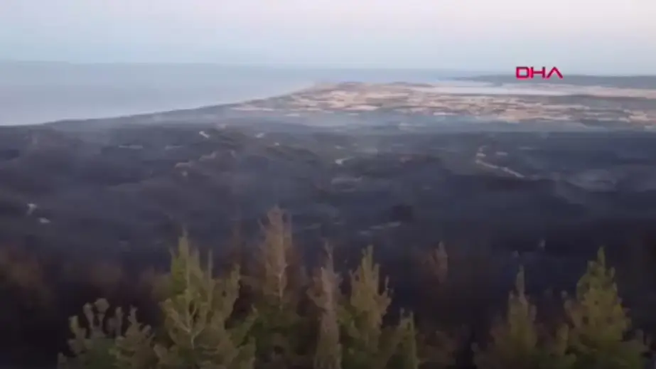 Çanakkale'de çıkan orman yangınında Anzak Koyu ve Canterbury Mezarlığı zarar gördü