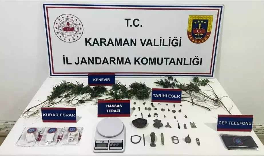 Karaman'da Tarihi Eser ve Uyuşturucu Operasyonu: 1 Gözaltı