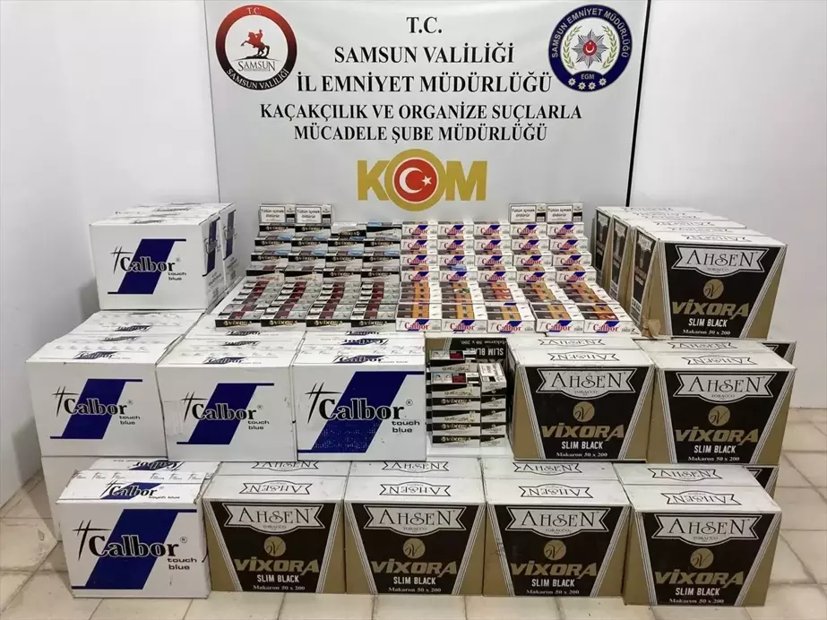 Samsun'da Kaçakçılık Operasyonu: 350 Bin Makaron Ele Geçirildi